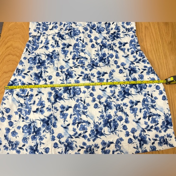 Abercrombie & Fitch Blue Floral Linen Blend Mini Dress - Size XXL - Picture 9 of 11
